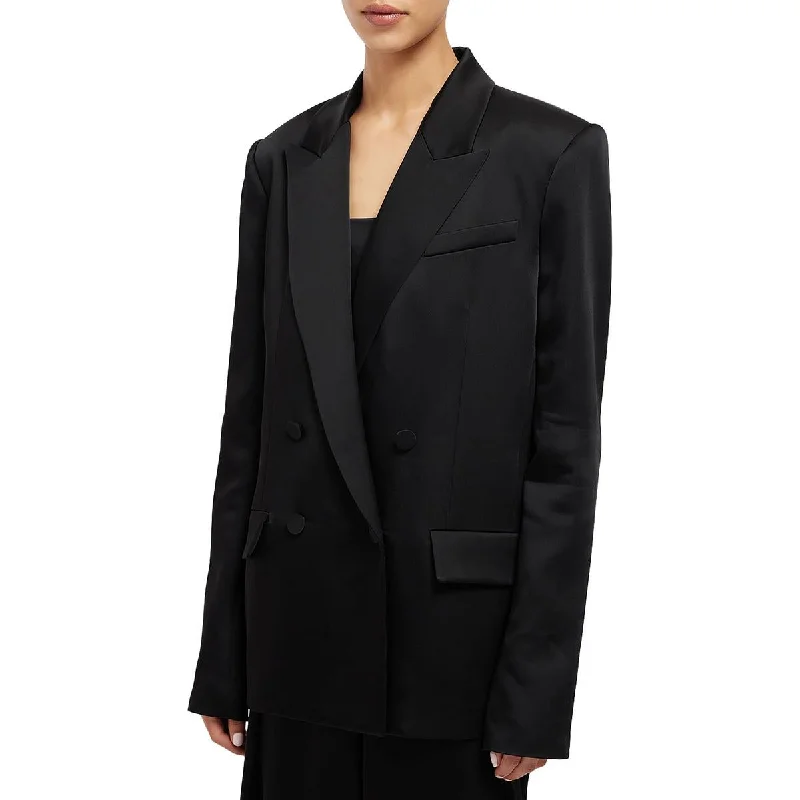 Chic & Cozy Apparel Norah Womens Shoulder Pads Acetate Double-Breasted Blazer