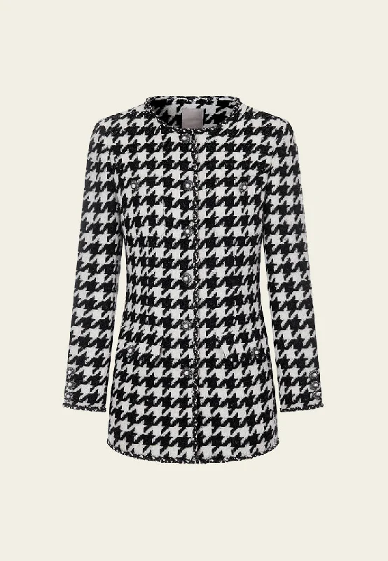 Fashion Forward, Function First Embellished Black-and-white Houndstooth Jacket