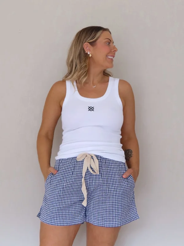 Contemporary Chic Kingsley Gingham Shorts - Navy