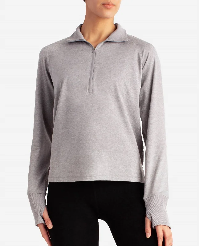 Limited Time Supersoft Quarter Zip Pullover Sweatshirt In Silver Melange