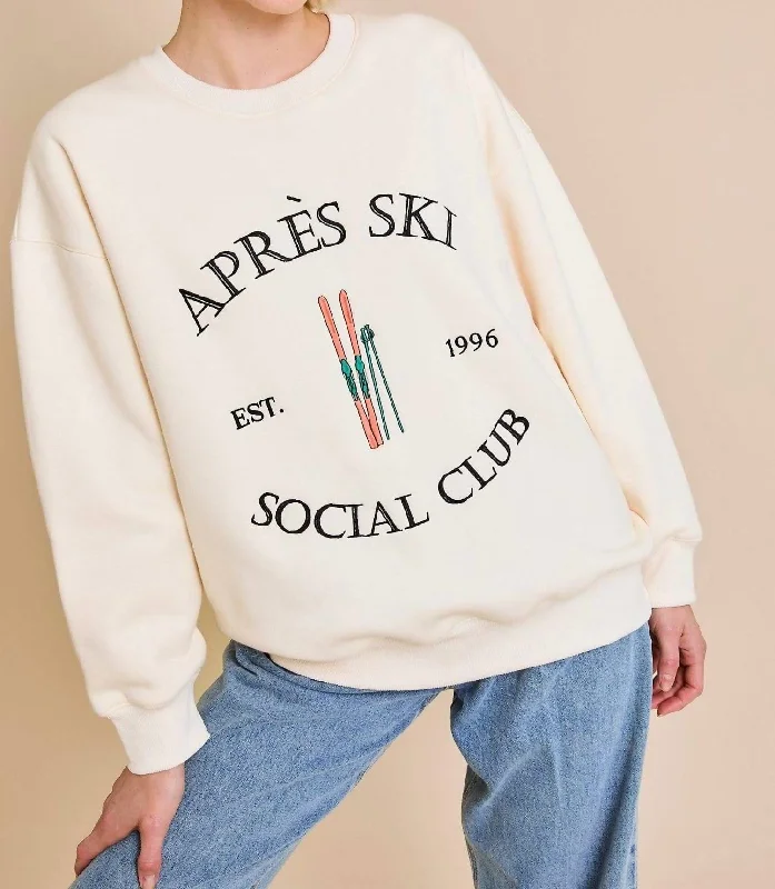 Limited Time Flash Sale Apres Ski Crew Sweatshirt In Cream