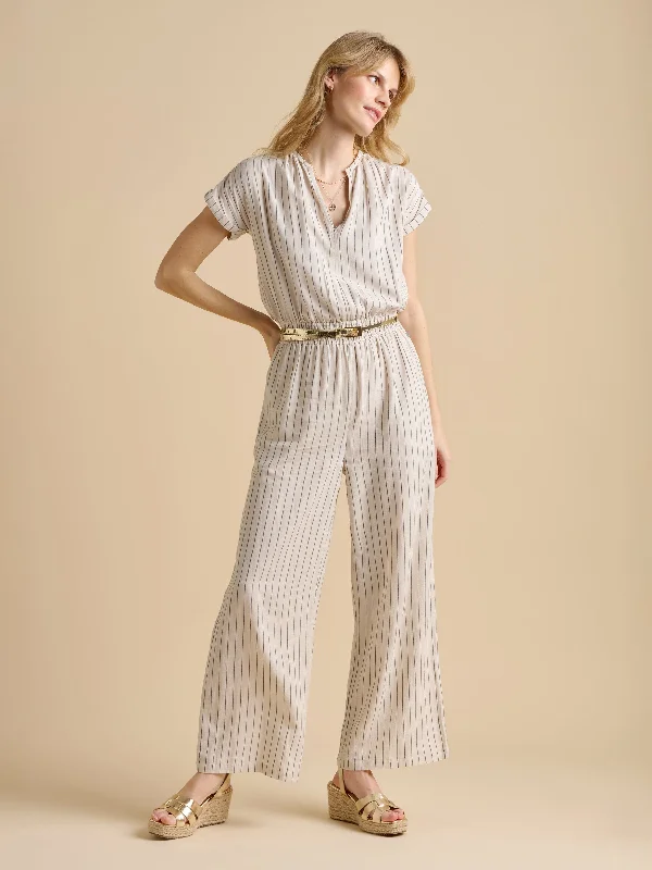 Tropical Island - Inspired Attire Wide Leg Stripe Jumpsuit