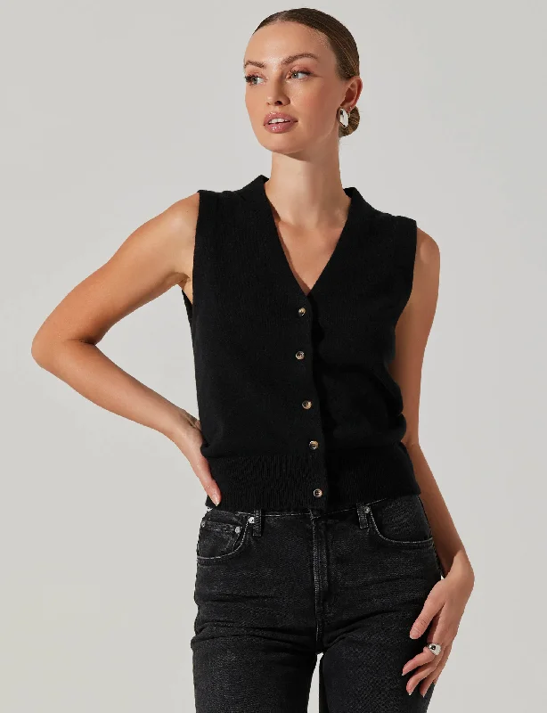 High-End Women’S Wear Eira Sweater Vest, Black