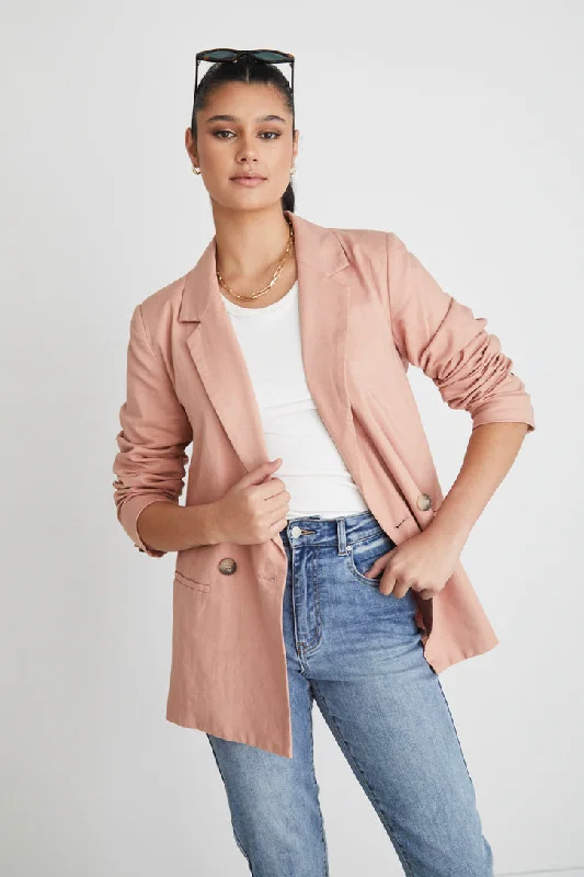 Father'S Day Deals Constant Blush Linen Blazer