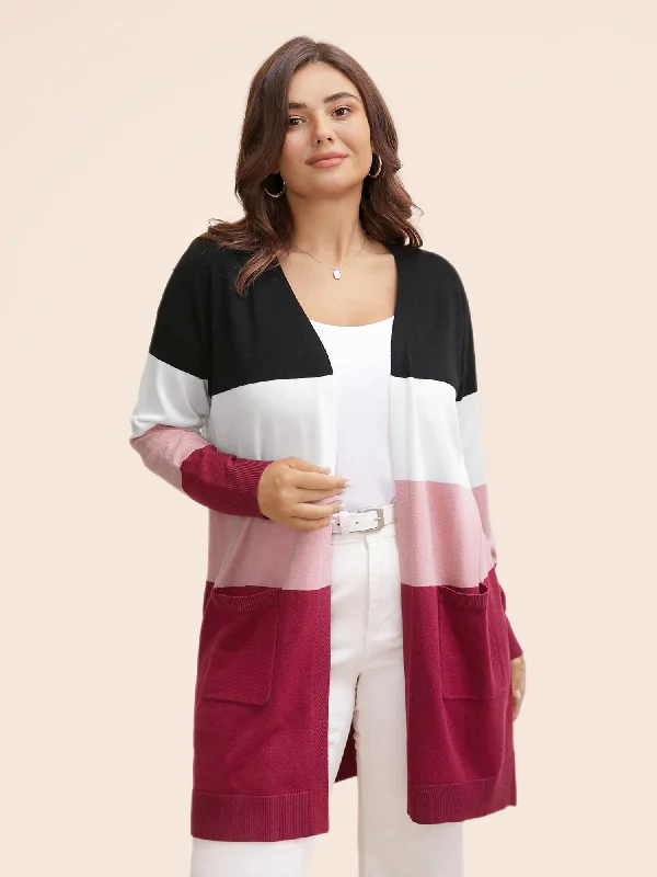 Trending Items Supersoft Essentials Colorblock Contrast Pocket Cardigan