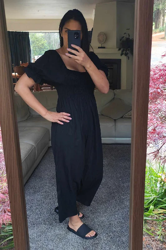 Shop Sale Items Black - Shirred Bust Milly Jumpsuit