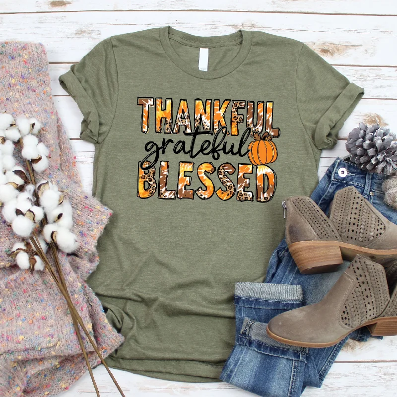 Limited Quantities Thankful Grateful Blessed Tie Dye Tee