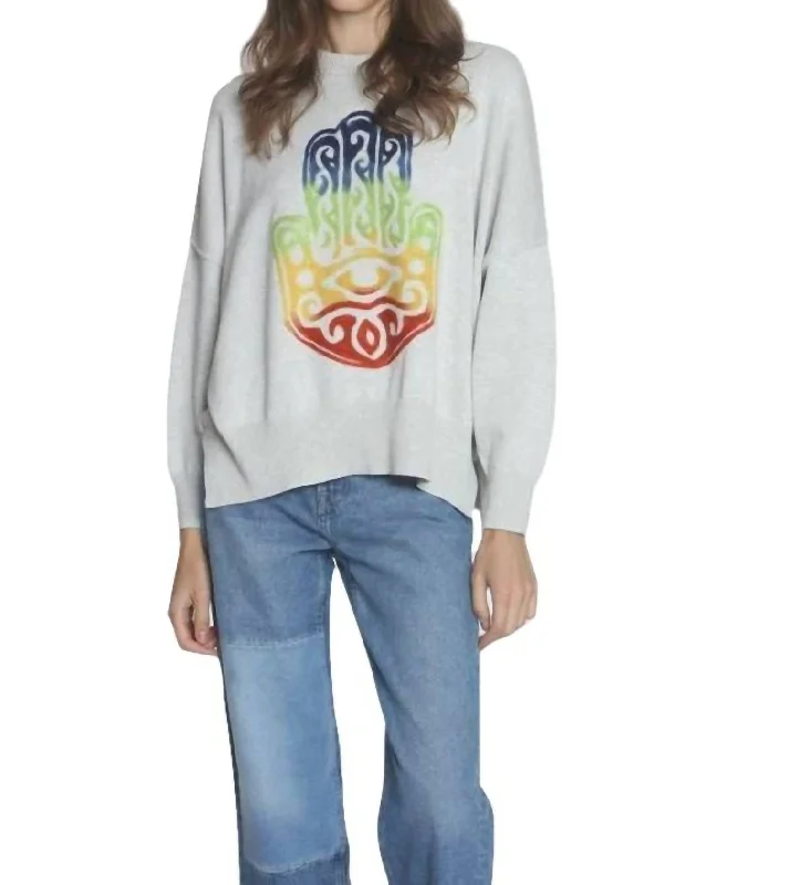 Wardrobe Refresh Karma Sweatshirt In Pumice Hand