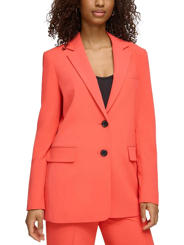 Casual Chic Womens Oversized Polyester Two-Button Blazer