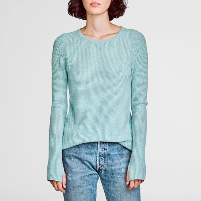 Women's Casual Attire Wardrobe Update Cashmere Thermal Crewneck (Soft Jade Heather) Women's Casual Attire Wardrobe Update Cashmere Thermal Crewneck (Soft Jade Heather)