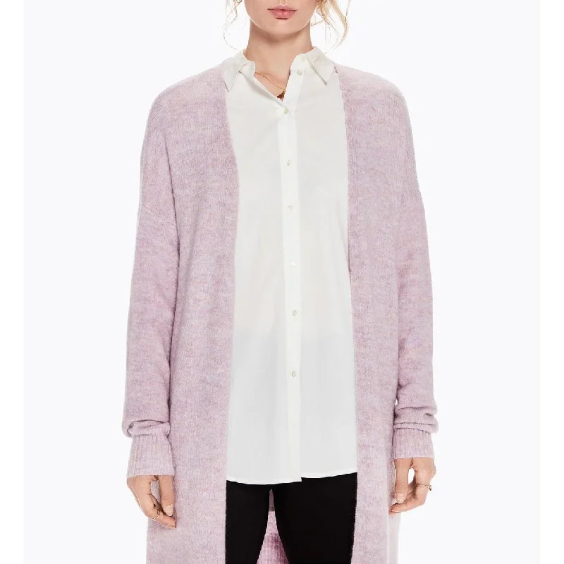 Durable Fashion Picks Longline Fluffy Wool Cardigan (Lilac Melange)