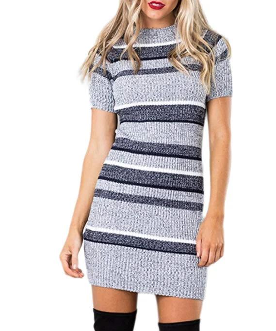 Crazy Price Slashing TastyHottie - Womens Knitted Sweater Dress Short Sleeve Pullover Mini Jersey Dress