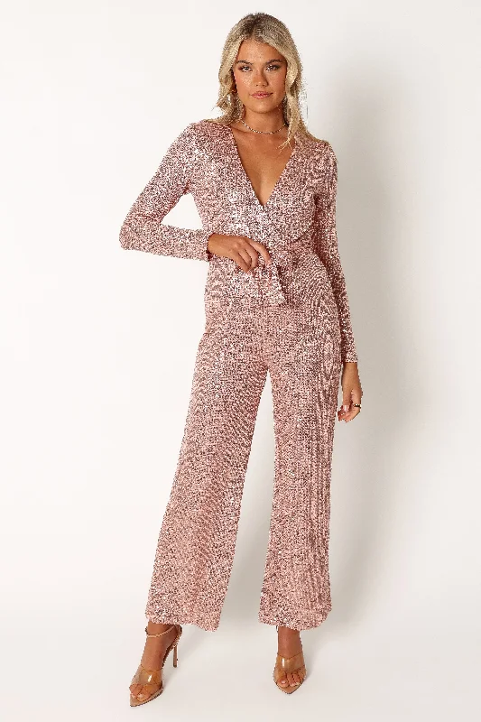 Vintage Style Clothing Sale Kiera Jumpsuit - Rose Gold