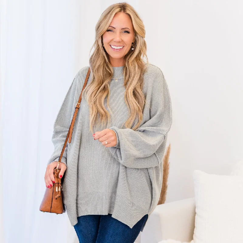 Contemporary Chic Magically Me Sweater, Heather Grey