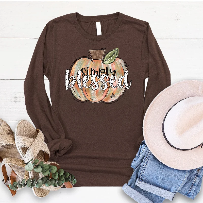 Feminine Grace Simply Blessed Pumpkin Long Sleeve