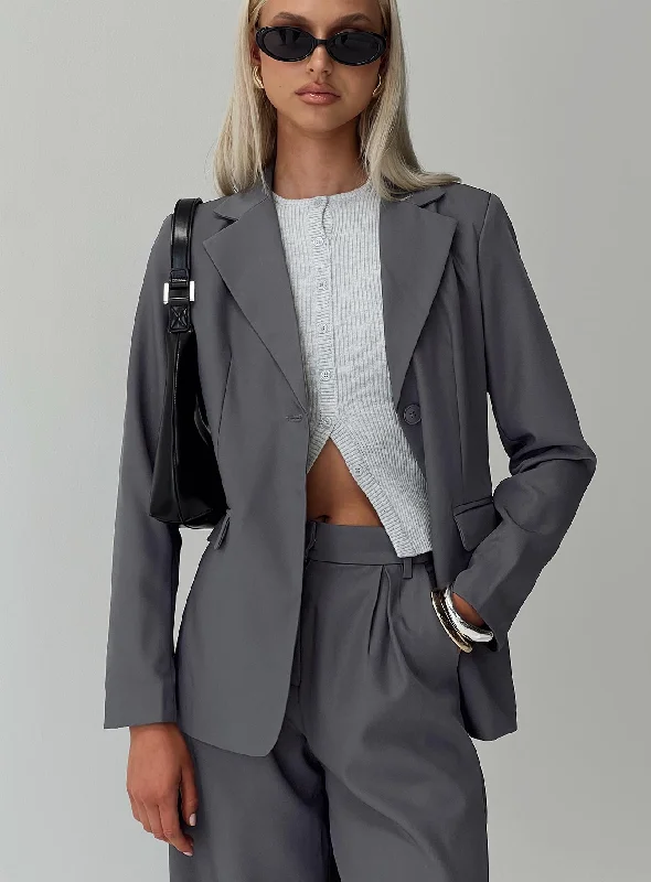 Top Brand Discounts Relaxed Blazer Charcoal