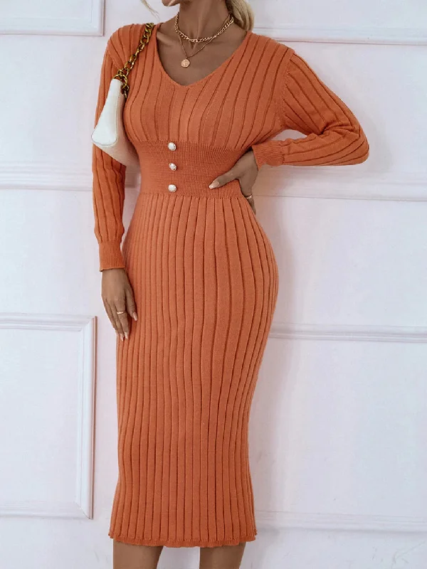 Fashion Sale TastyHottie - CLASSY WOMEN LONG SLEEVE SWEATER DRESS