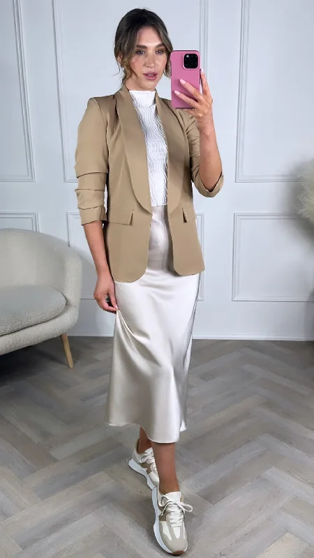 Athleisure Wear Promotion McKinley Camel Ruched Sleeve Blazer