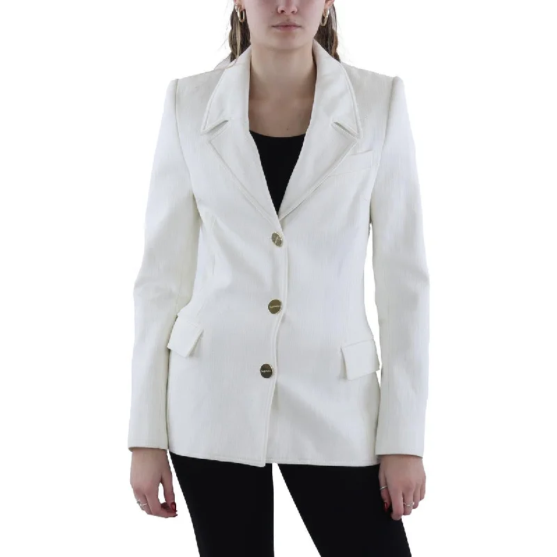 Chic Sophistication Womens Cotton Solid Suit Jacket