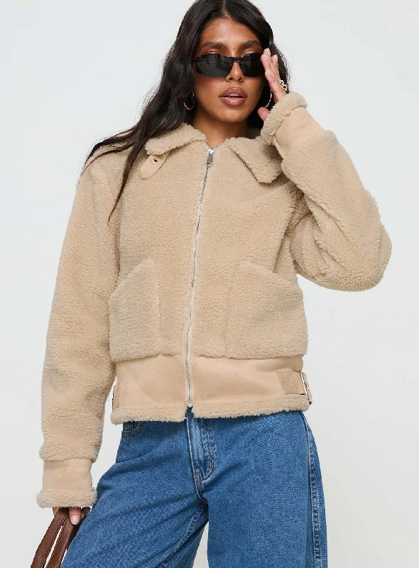 Big Discounts Shearling Jacket Latte