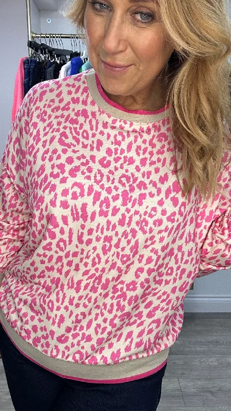 Hot pinksmall print  leopard