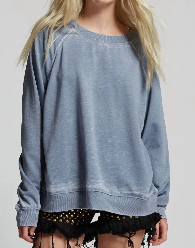 Step Ahead, Lead The Trend Oversized Sweatshirt In Vintage Blue