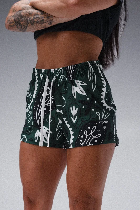 Limited-Time Offer Bandana Women's Gym Short (3" Inseam) - Hunter