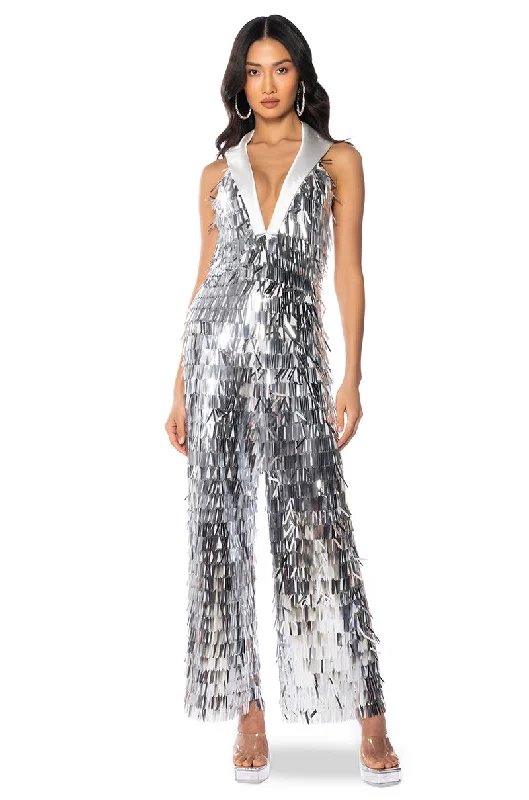 Effortless Style LILA DISCO VIBES SEQUIN JUMPSUIT