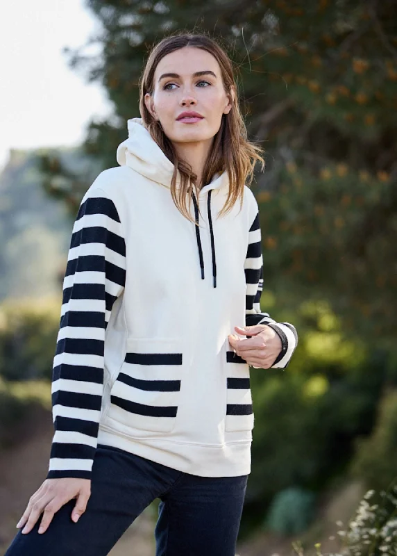 Additional Time-Limited Offers BLIZZARD - Hoodie in Wool and Cotton for Women by Isabelle Ballu (IVORY / BLACK)