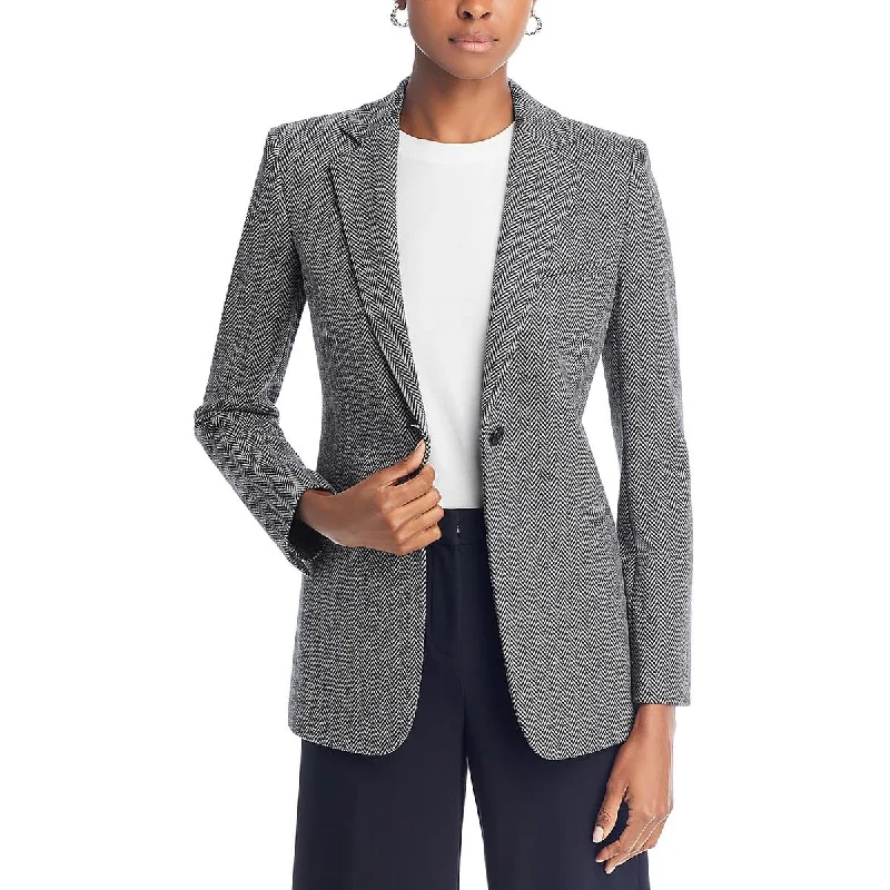 Latest Trends Womens Wool Notch Collar One-Button Blazer