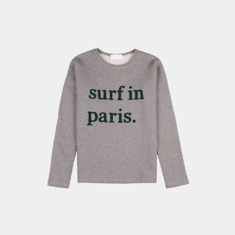 Chic Style, Always In Vogue Surf in Paris Sweater (Medium Grey)