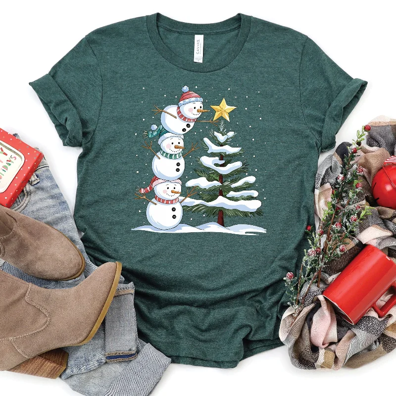 Trendy New Clothes Snowman Stack Tee