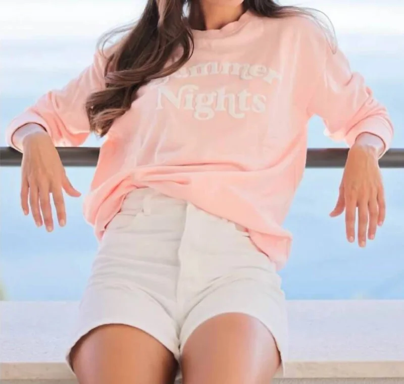 Fashion Sale Summer Nights Sweatshirt In Pink