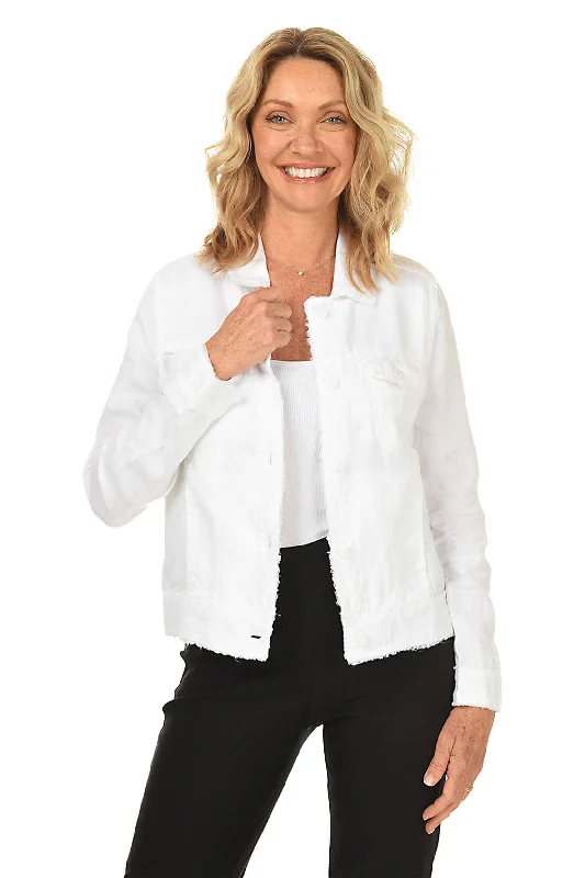 Athleisure Wear Promotion Frayed Linen Jacket