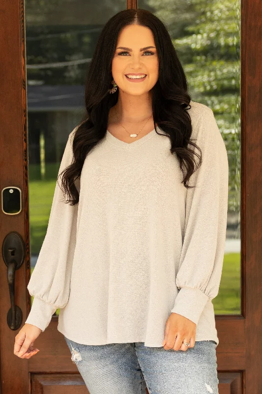 Effortless Chic Apparel My Comfort Sweater, Heather Grey