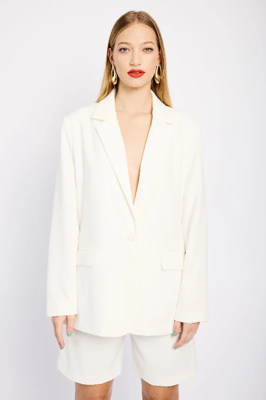 All Season Fashion Collection Tailored Lined Jacket in Milk