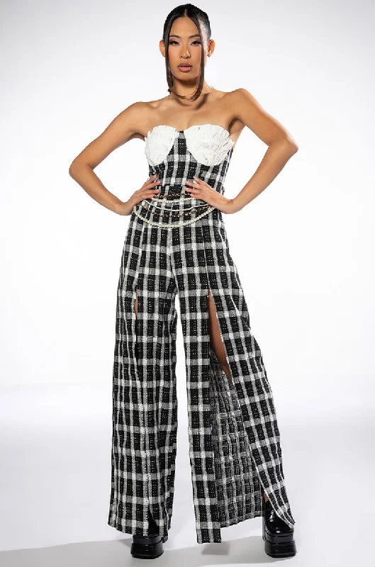 Best Sellers HARLEY STRAPLESS WIDE LEG HIGH SLIT JUMPSUIT