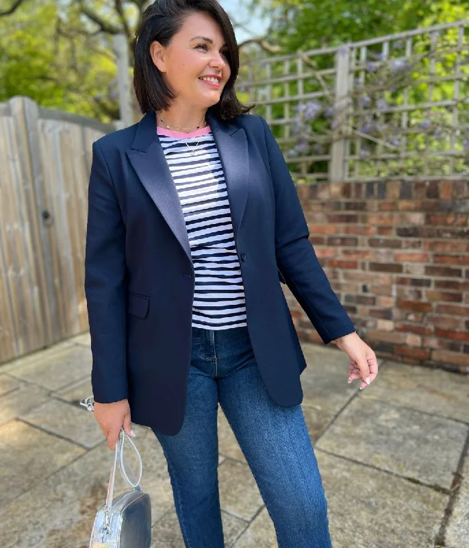 Hurry Before It's Gone Navy Tailored Blazer