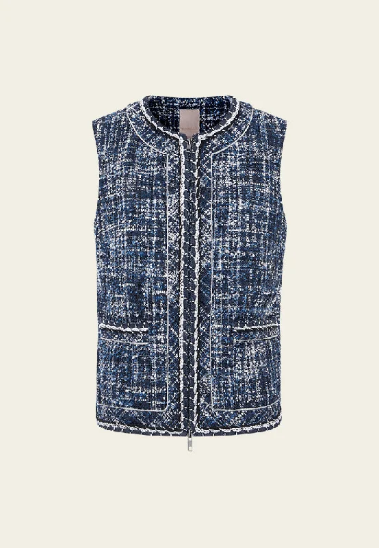 Budget-Friendly Fashion Structured Patchwork Checked Patch-pocket Vest