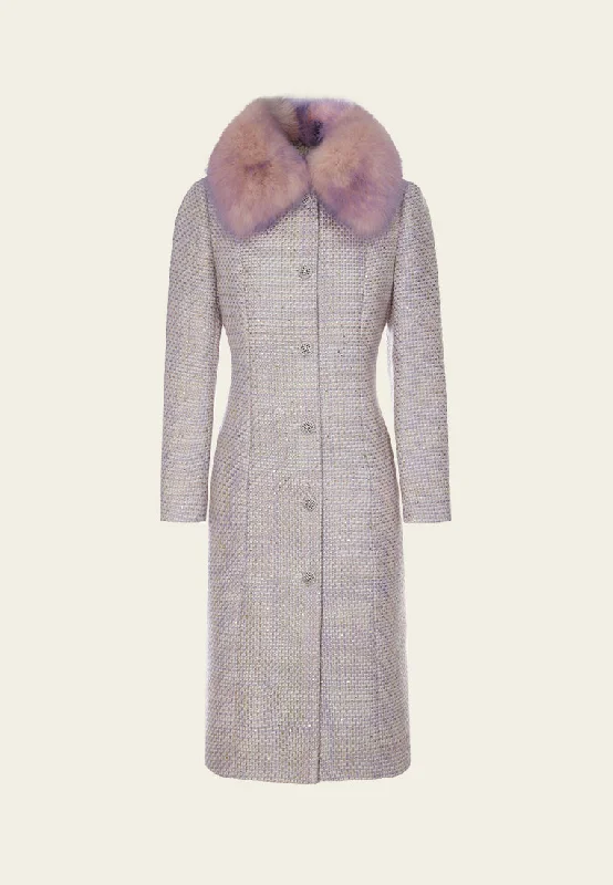 Limited Time Flash Sale Gradient-effect Fur-detail Coat