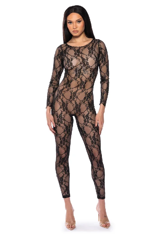 Refined Look THE WINNER ALL OVER LACE JUMPSUIT