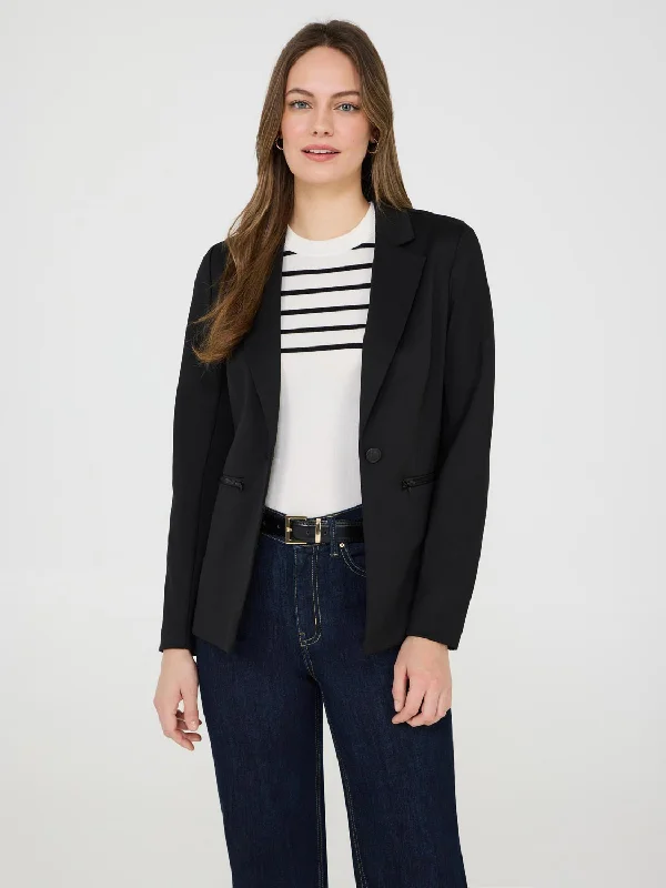 Today Only 1-Button Blazer With Zipper Pockets