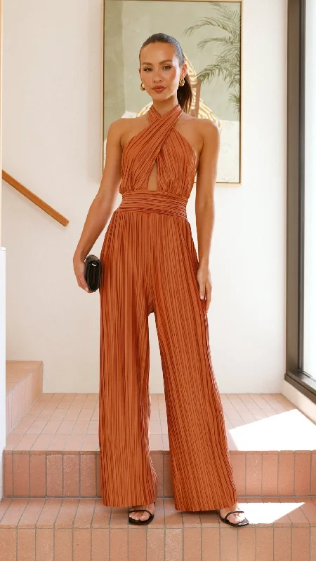 Designer Wear On Sale Frances Jumpsuit - Chocolate