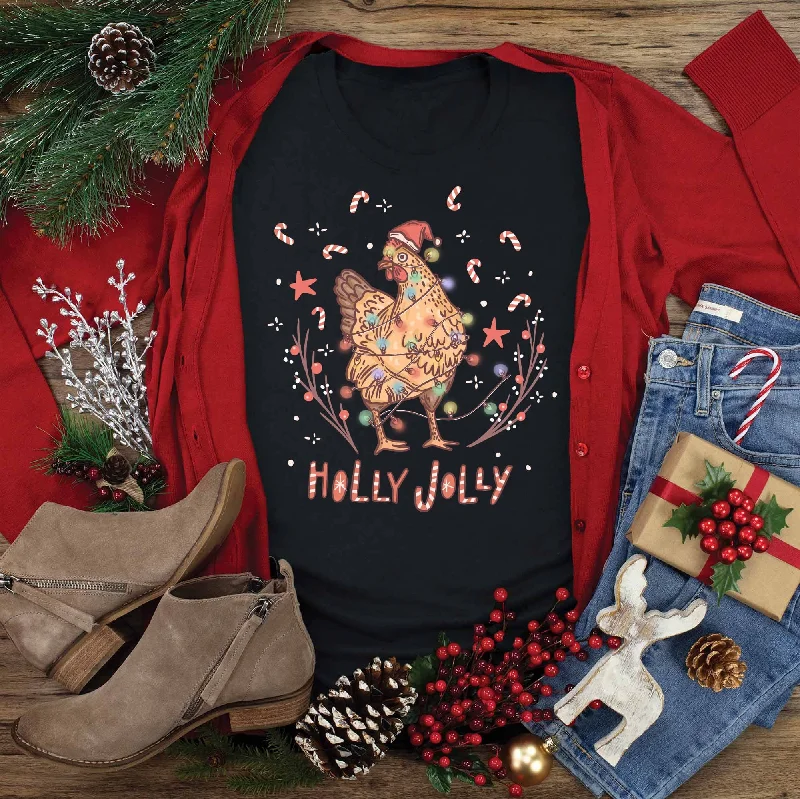 Effortless Everyday Wear Holly Jolly Chicken Tee