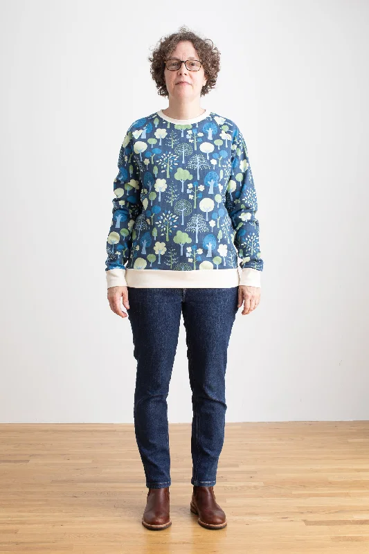 Women's Fashion Hotspots Adult Sweatshirt - Trees Navy