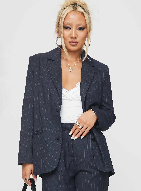 Now On Sale For Chic Urban Styles Leaben Blazer Navy Pinstripe