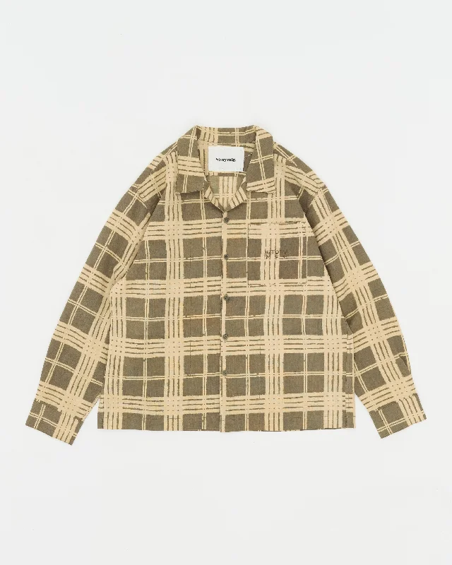 Fashion-Forward Greetings Shirt LS - Olive Resist Check