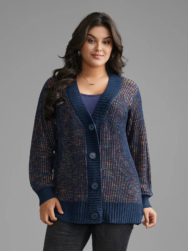 First Order Discount Heather Textured Button Up Cardigan