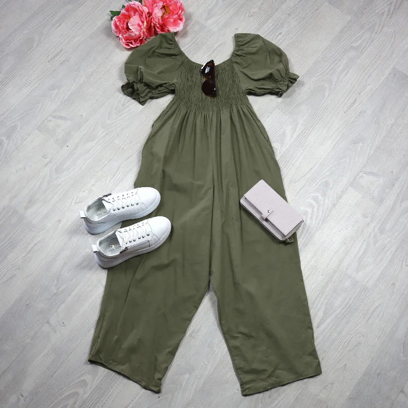 Shop Sales Khaki - Shirred Bust Milly Jumpsuit