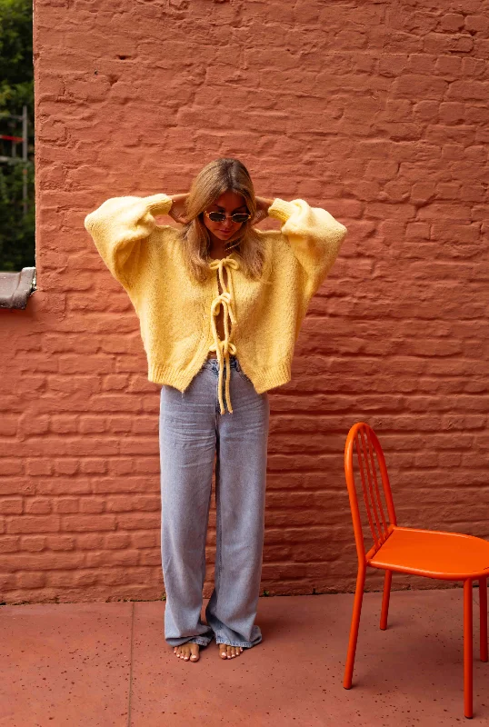 Women's Outerwear Attire Fashion-Forward Yellow Janou Cardigan